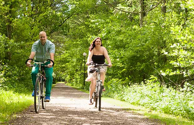 Couple à vélo